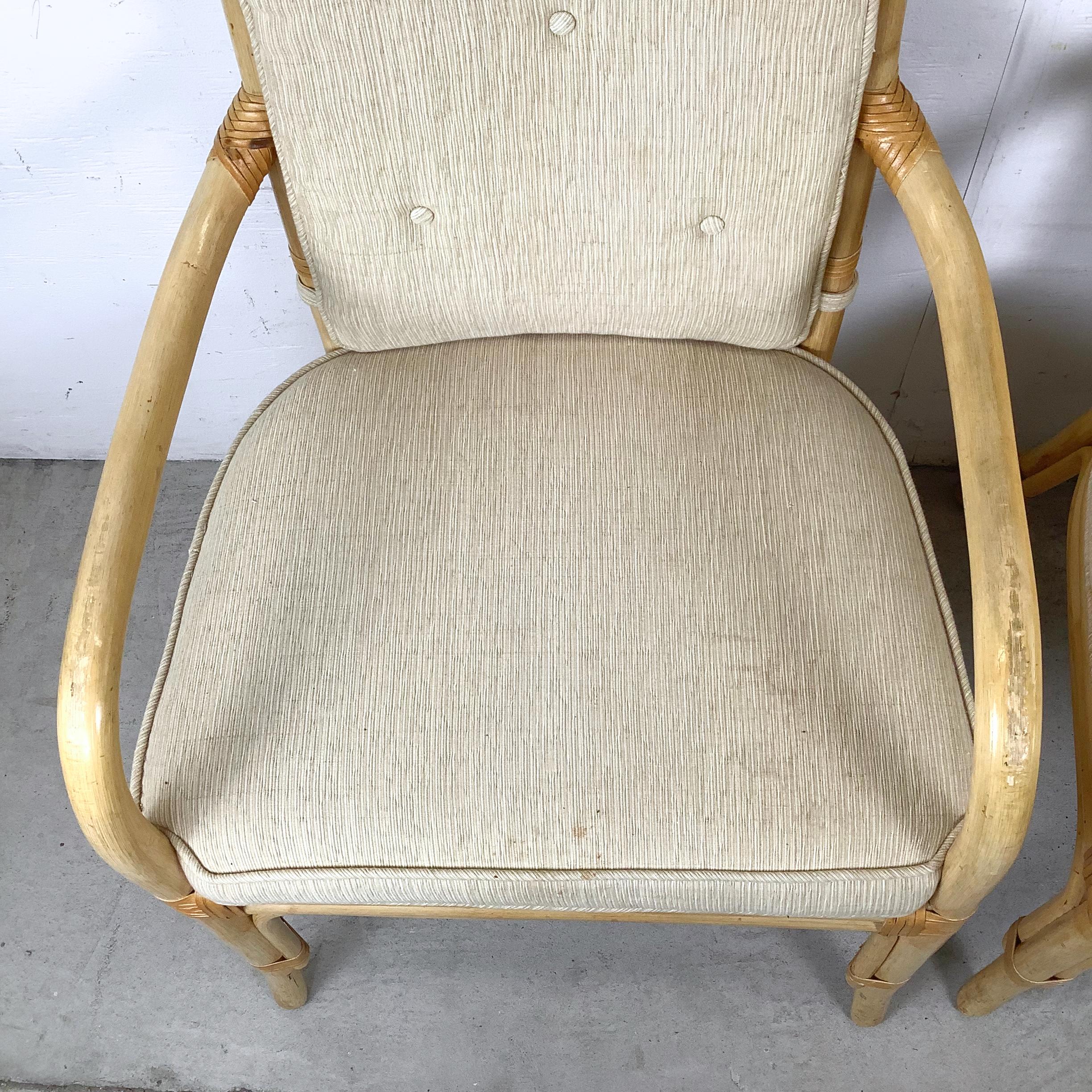 Paire de fauteuils Vintage By en bambou à dossier haut par Henredon en vente 4