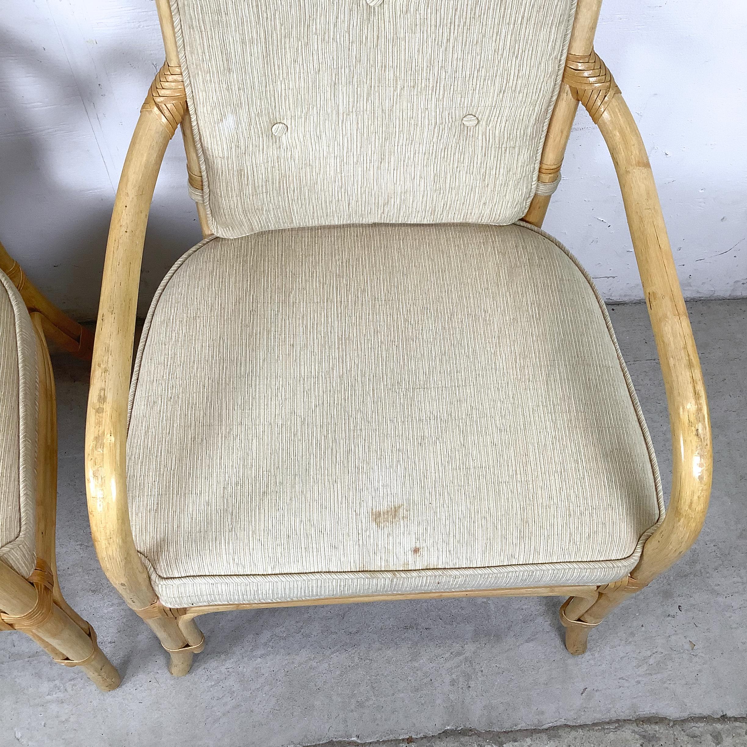 Paire de fauteuils Vintage By en bambou à dossier haut par Henredon en vente 5