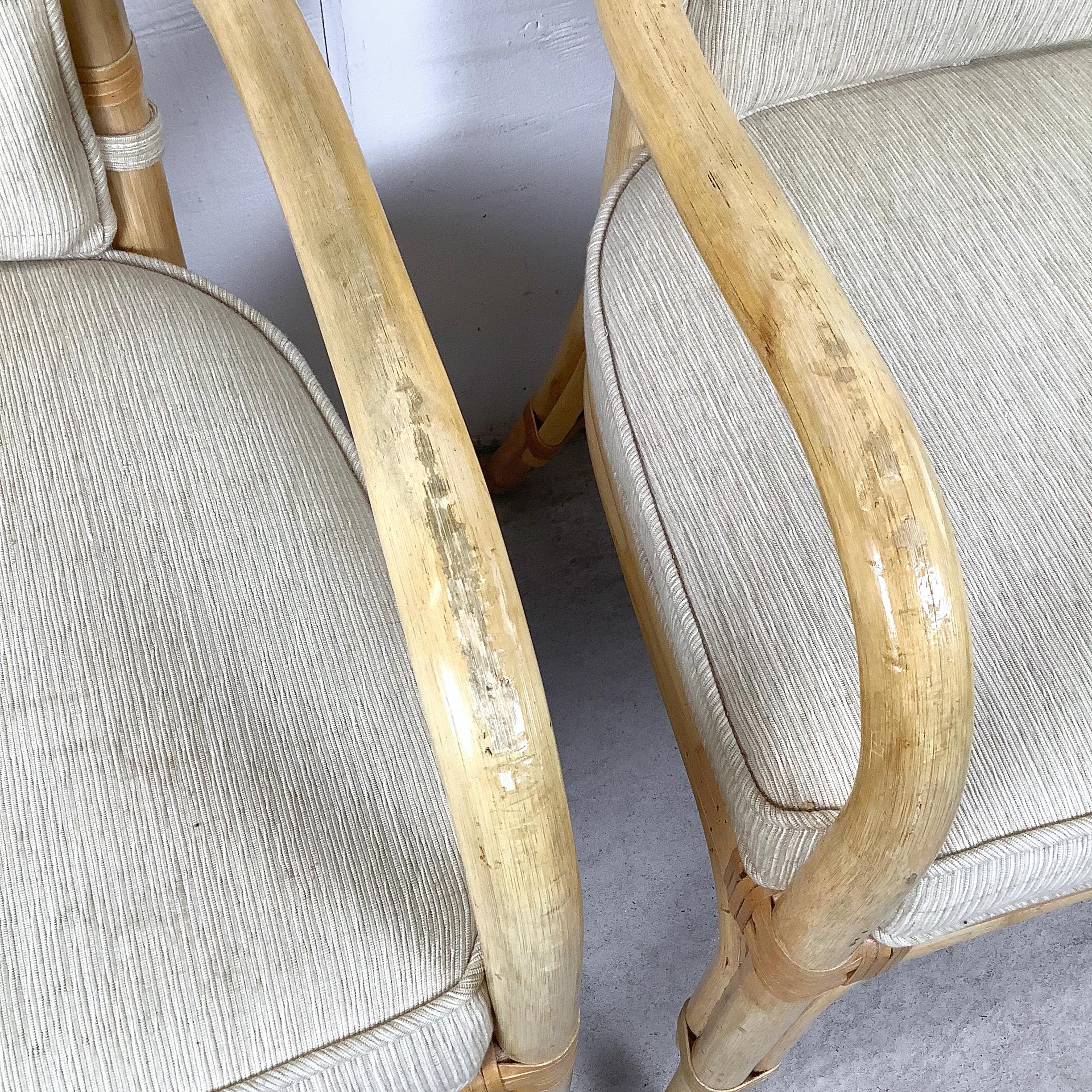 Paire de fauteuils Vintage By en bambou à dossier haut par Henredon en vente 6