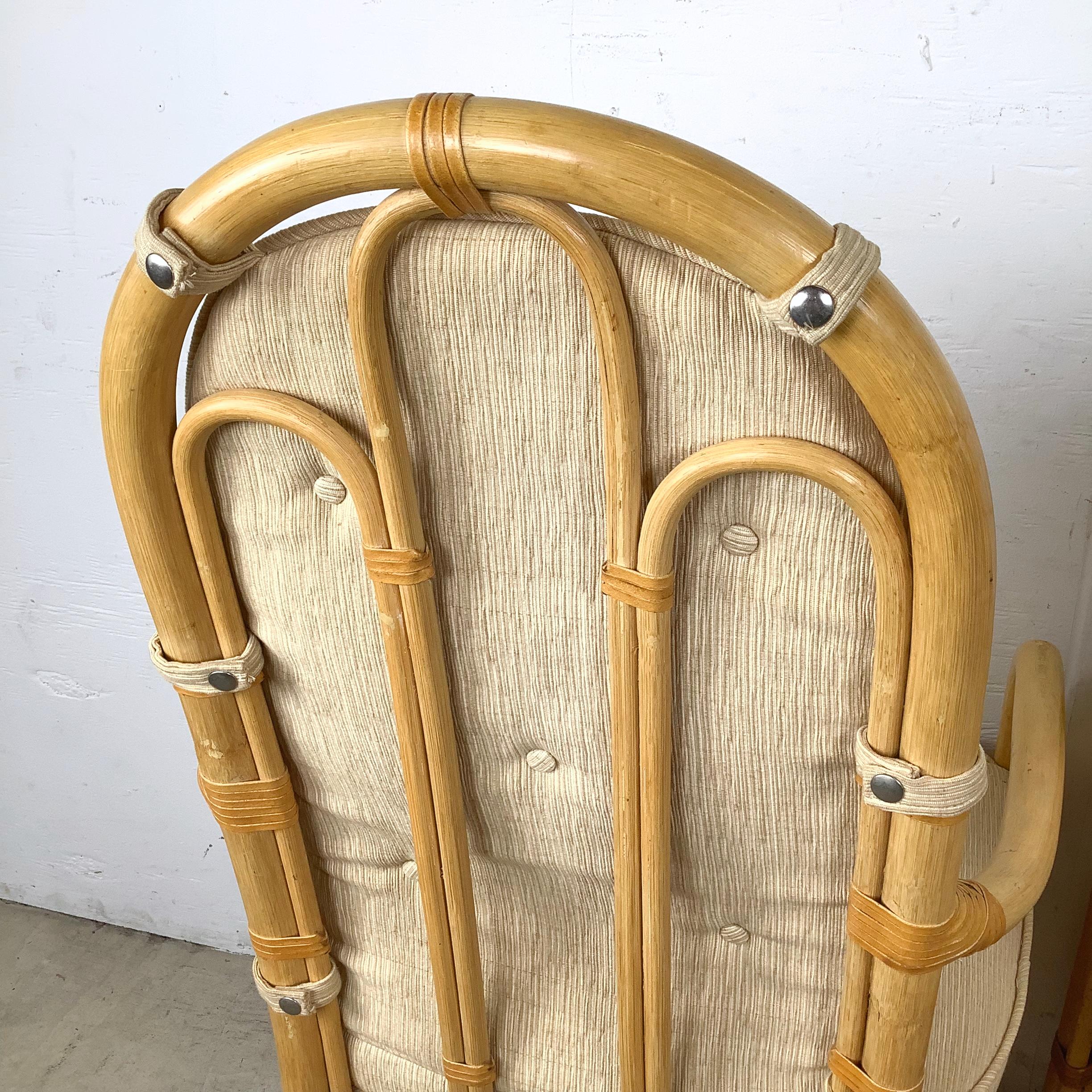 Paire de fauteuils Vintage By en bambou à dossier haut par Henredon en vente 12