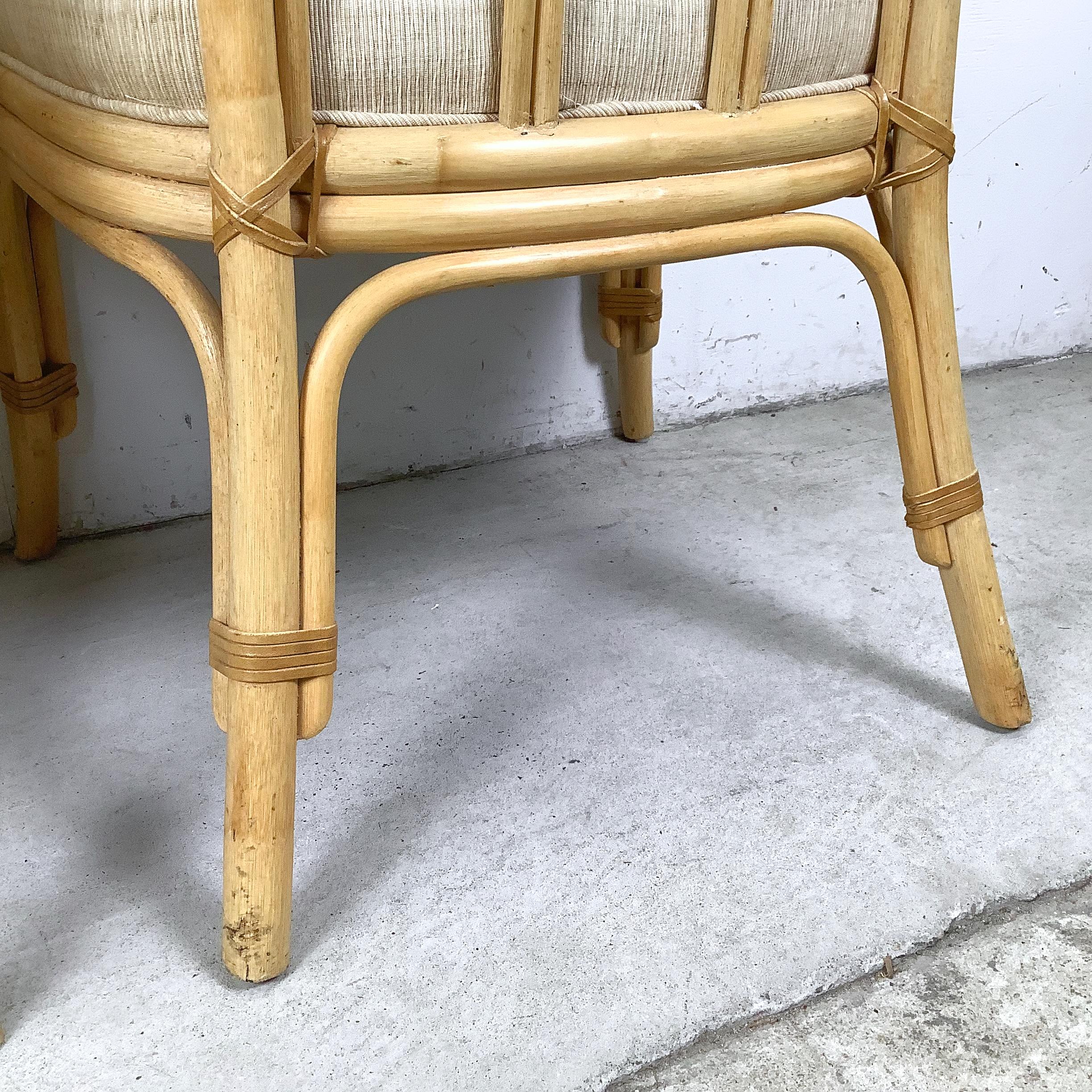 Paire de fauteuils Vintage By en bambou à dossier haut par Henredon en vente 1