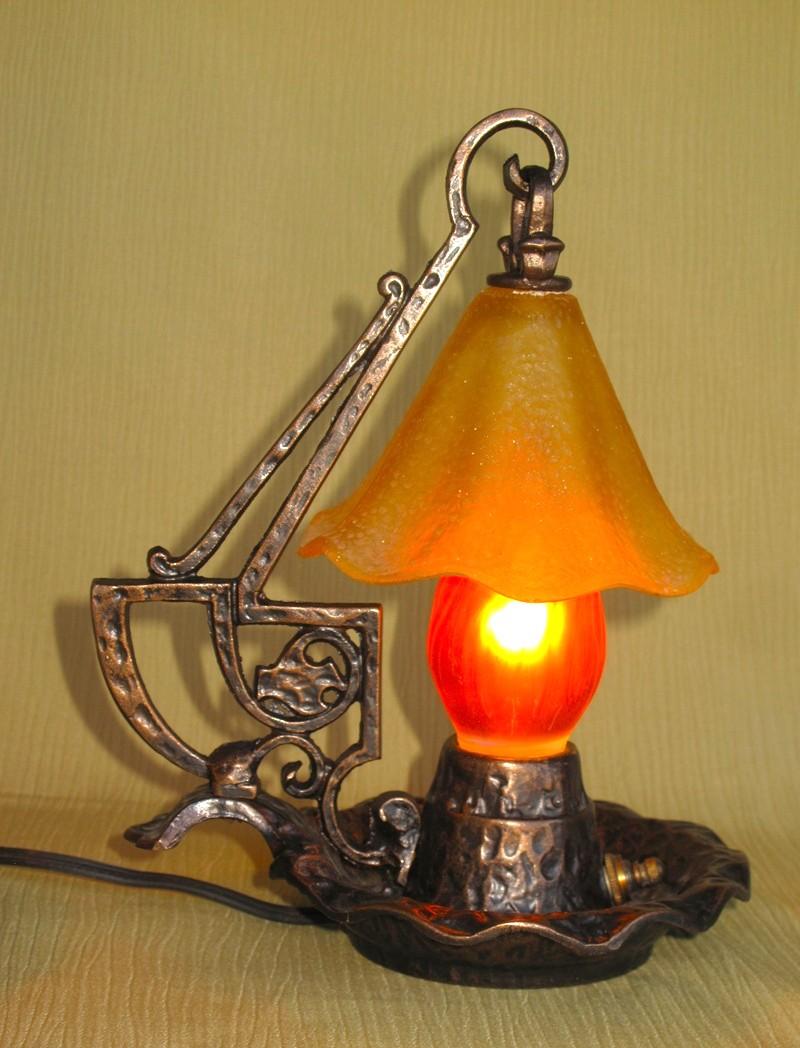 Cast Pair Vintage Craftsman Arts & Crafts Table Lamps Restored For Sale