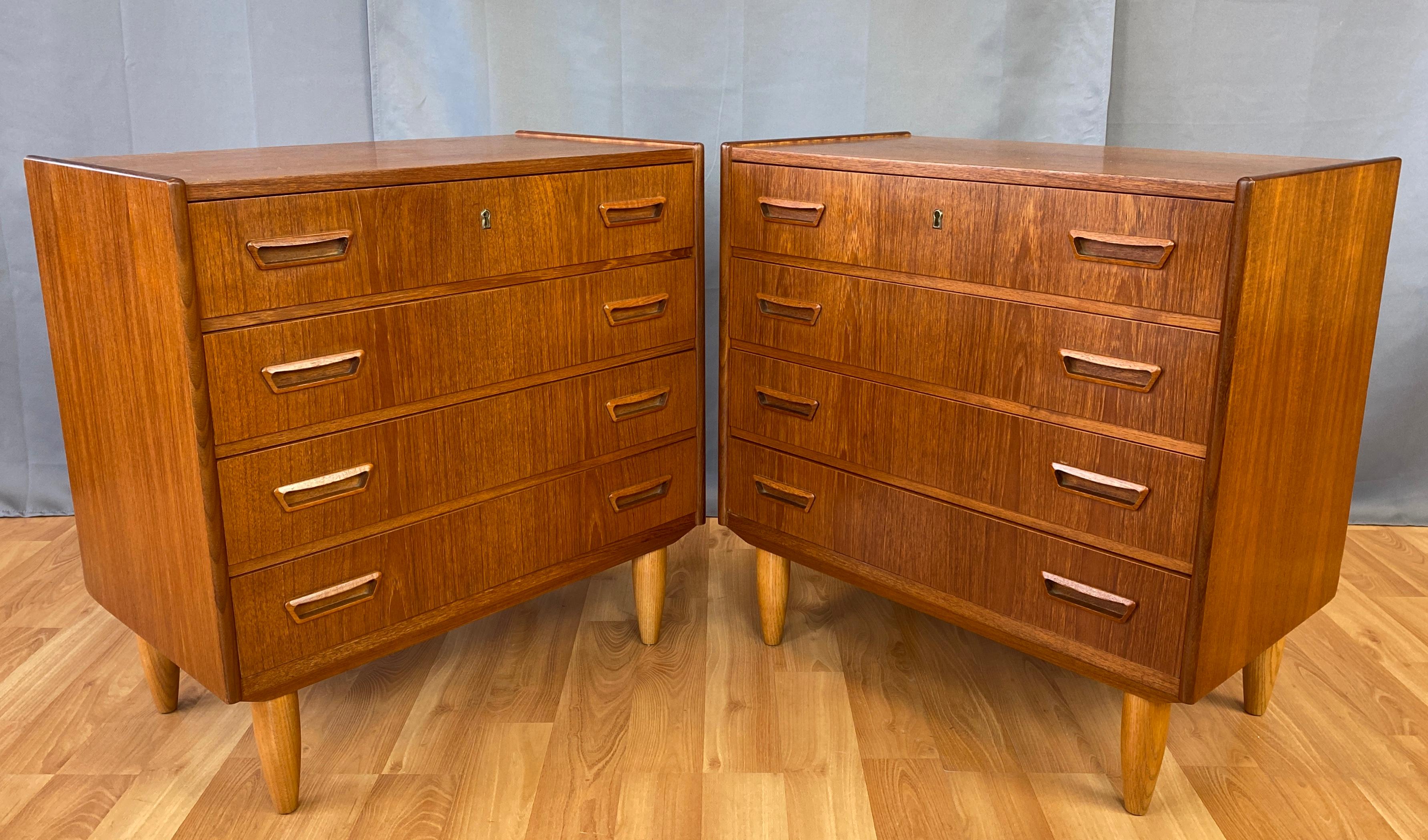 Pair of Vintage Danish Modern Teak Dressers or Nightstands by Dyrlund 10
