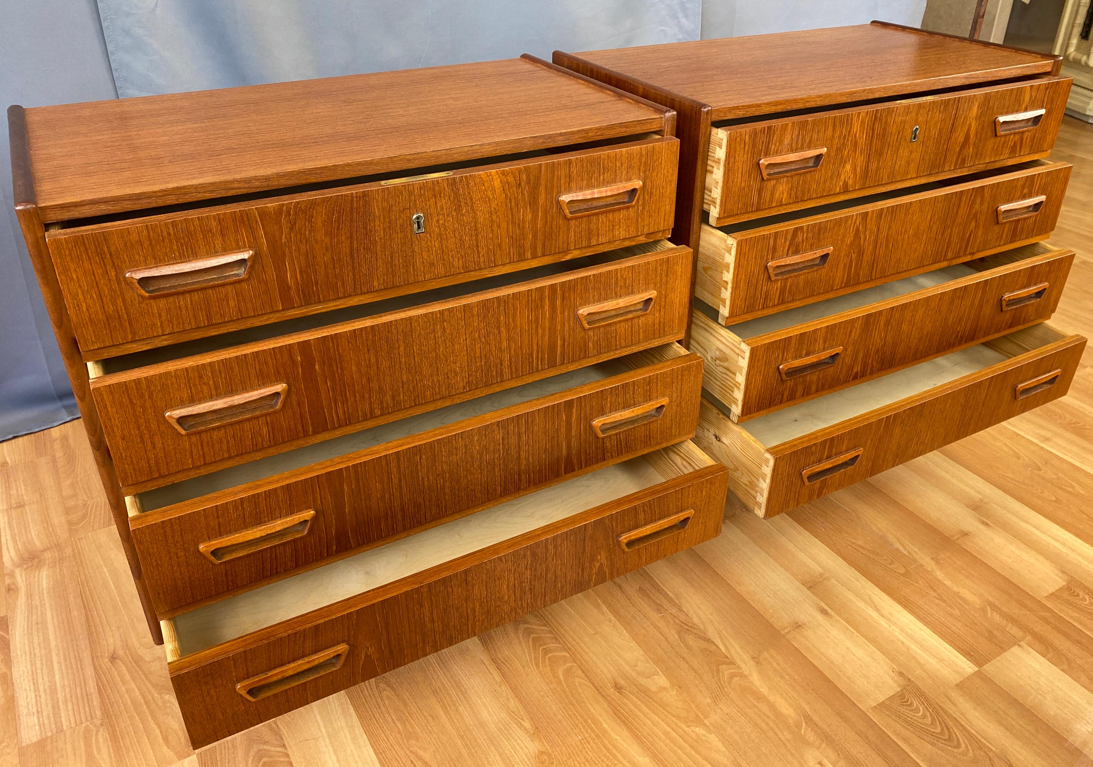 Pair of Vintage Danish Modern Teak Dressers or Nightstands by Dyrlund 4