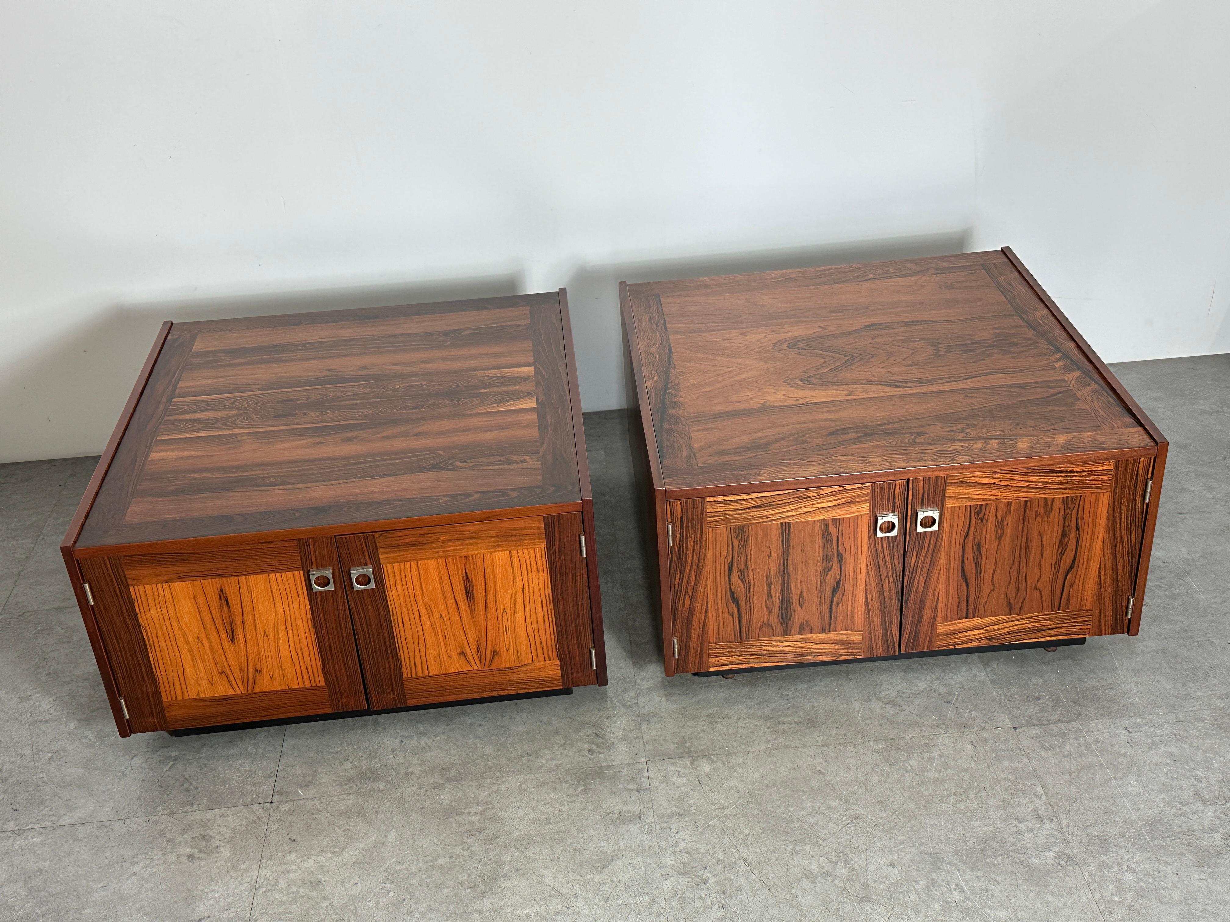 Pair Vintage Danish Rosewood nightstands side tables Johannes Sorth Bornholm  For Sale 4