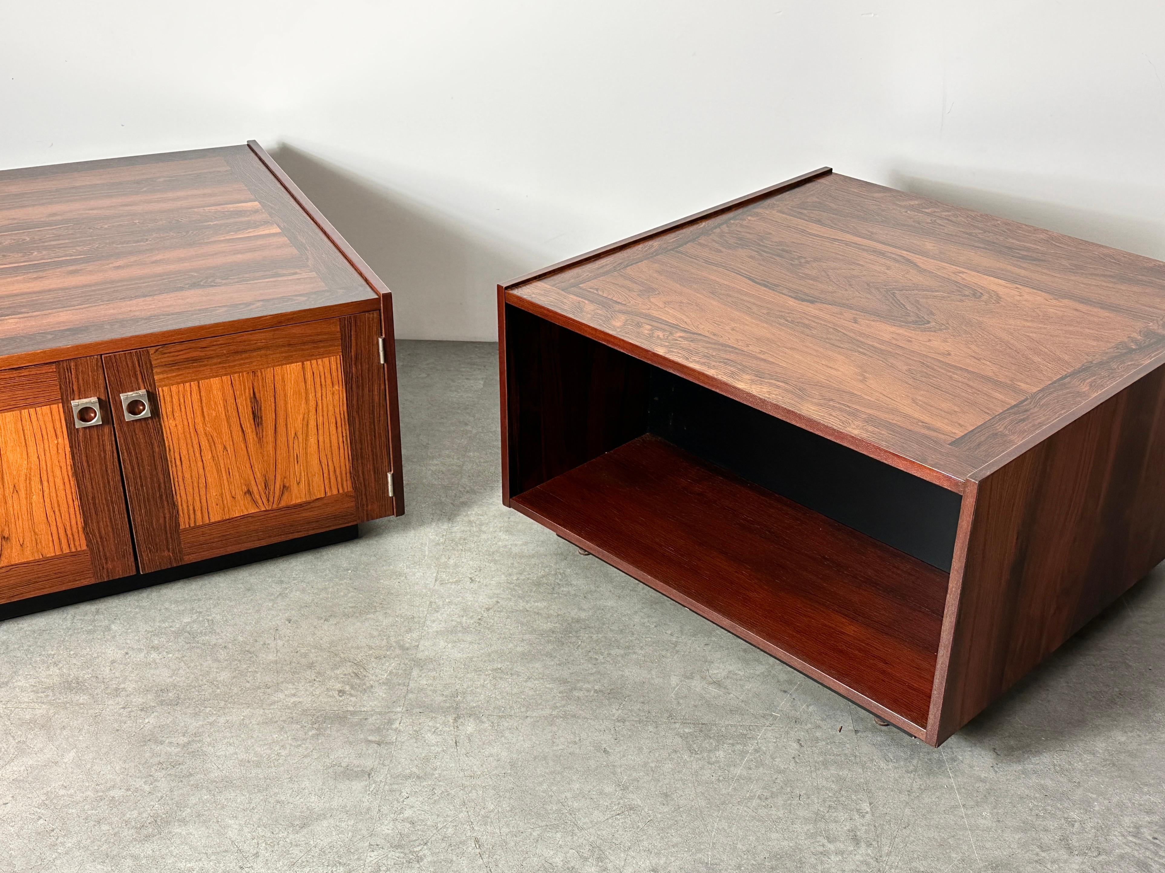 Pair Vintage Danish Rosewood nightstands side tables Johannes Sorth Bornholm  For Sale 5