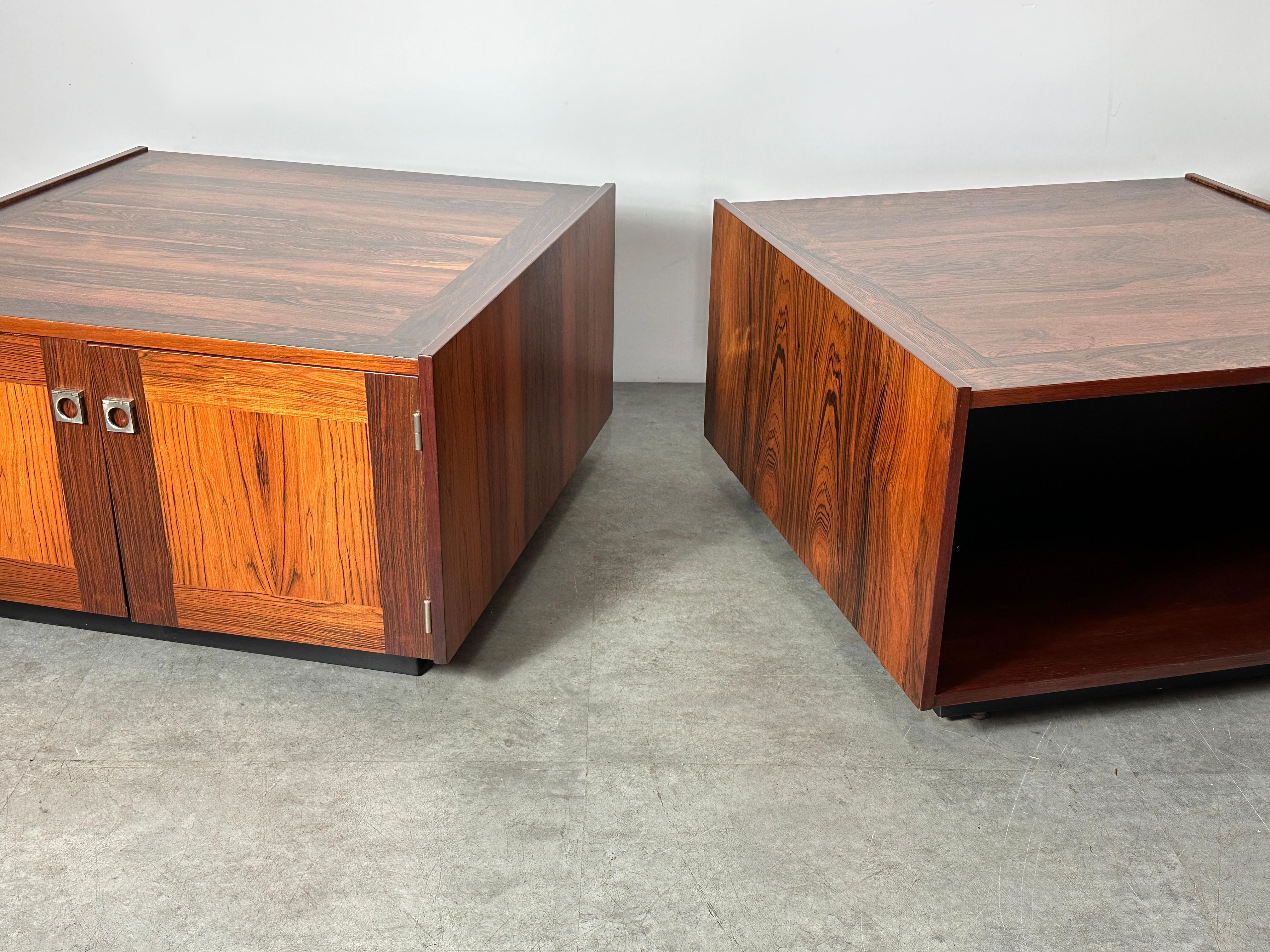 Pair Vintage Danish Rosewood nightstands side tables Johannes Sorth Bornholm  For Sale 13