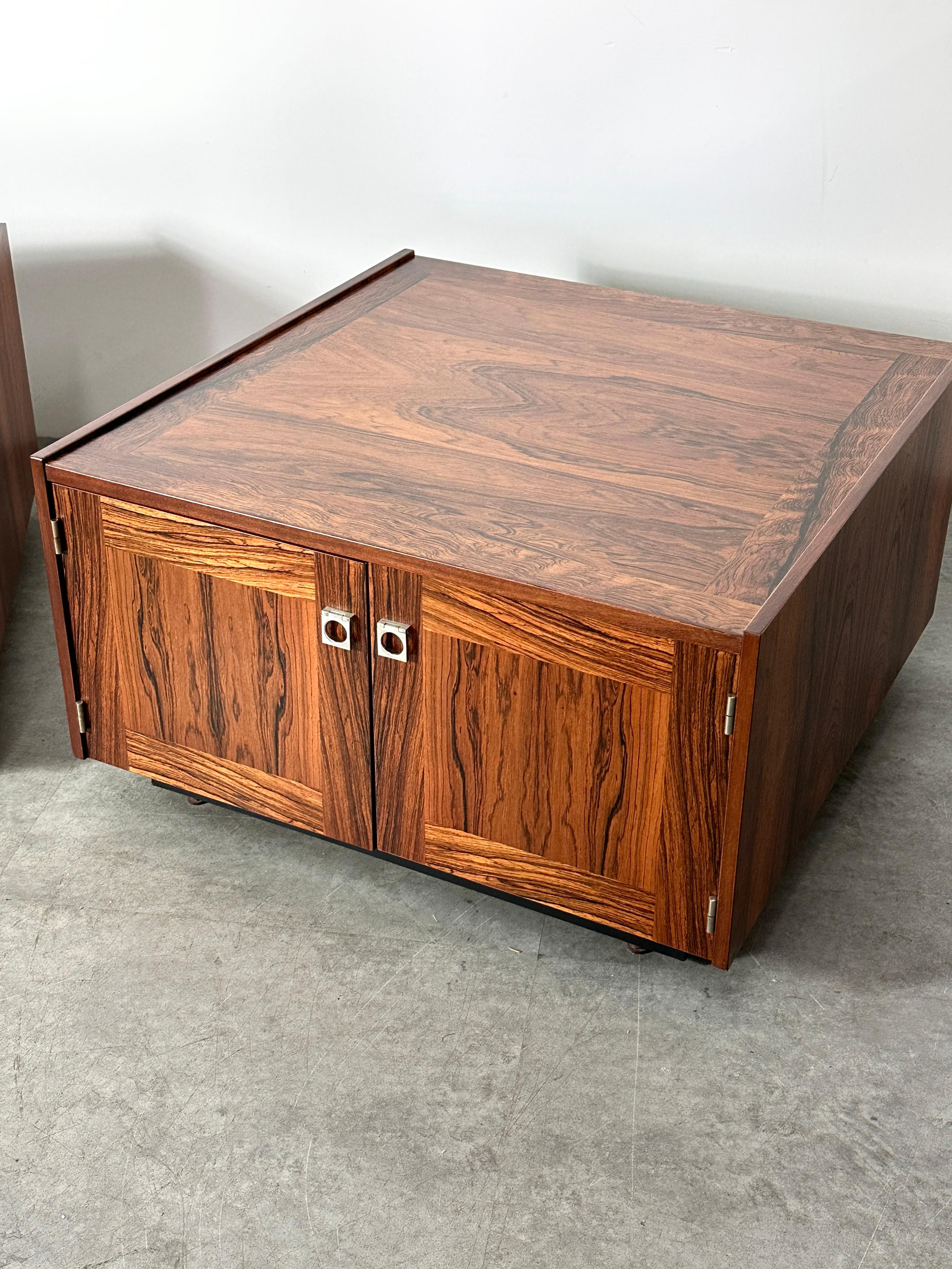 Mid-20th Century Pair Vintage Danish Rosewood nightstands side tables Johannes Sorth Bornholm  For Sale