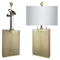 Pair Vintage Donghia Increspato Murano Glass Table Lamps