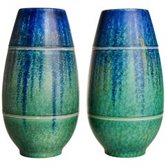 Pair Vintage English Ceramic Bretby Vases, also for Lamps