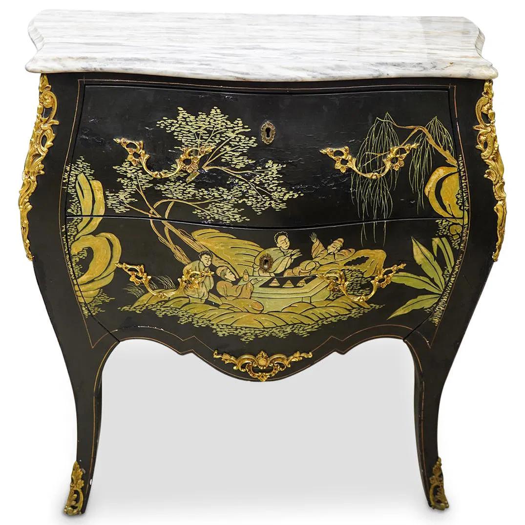 Francese Coppia di cassettoni / comò / commodes francesi d'epoca con piano in marmo in vendita