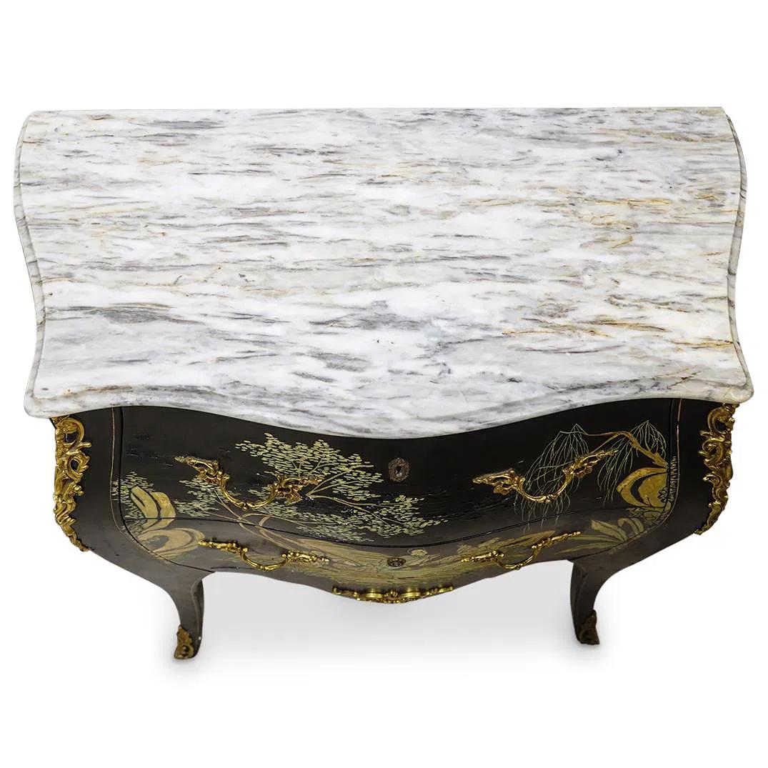 Dipinto a mano Coppia di cassettoni / comò / commodes francesi d'epoca con piano in marmo in vendita