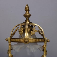 Pair of Vintage French Empire Gilt Bronze Boudoir Table Lamps, 20th Century