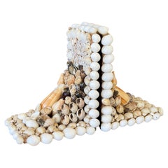 Par de sujetalibros vintage hechos a mano con conchas marinas incrustadas, de estilo costero