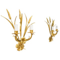 Pair Vintage Hollywood Regency Wall Lights by Hans Kögl, Germany, 1970s