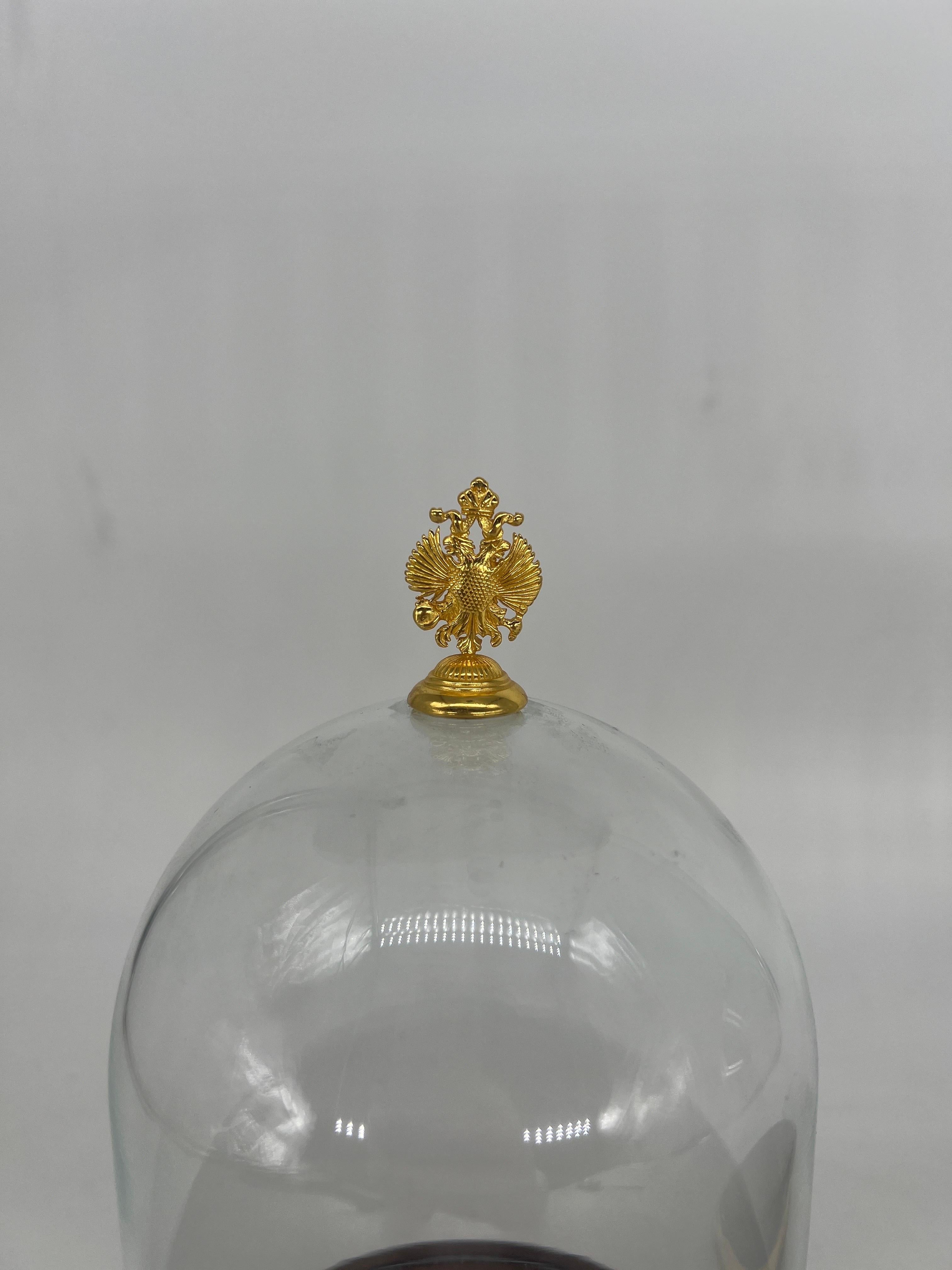 American Pair, Vintage House of Faberge Ormolu Mounted Glass Display Domes