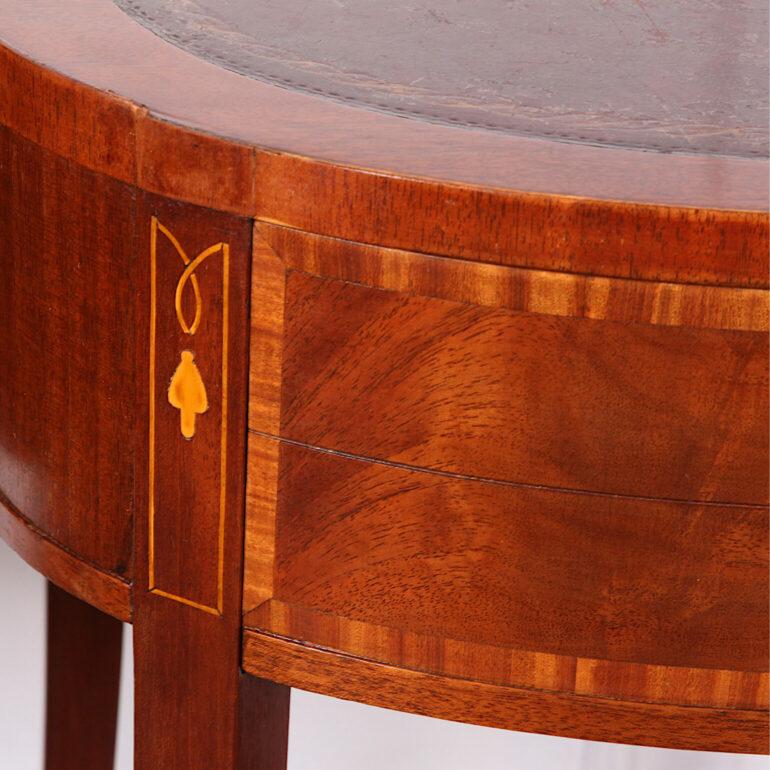 English Pair Vintage Inlaid Sheraton Style Nightstands Side Tables