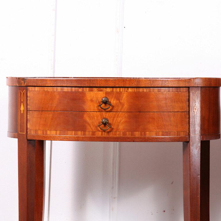 20th Century Pair Vintage Inlaid Sheraton Style Nightstands Side Tables