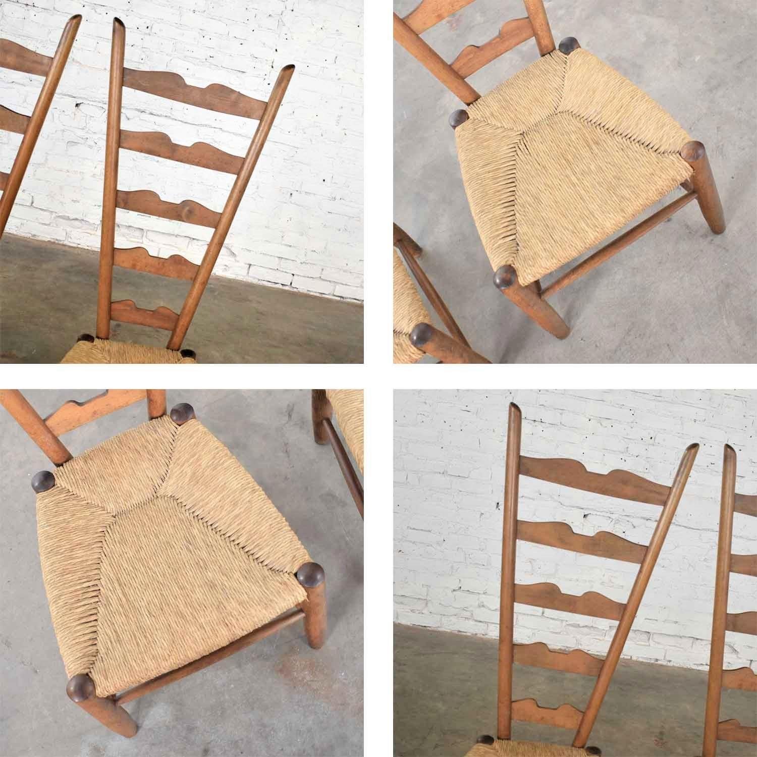 Pair of Vintage Fireside Ladderback Chairs by Gio Ponti for Casa e Giardino 6