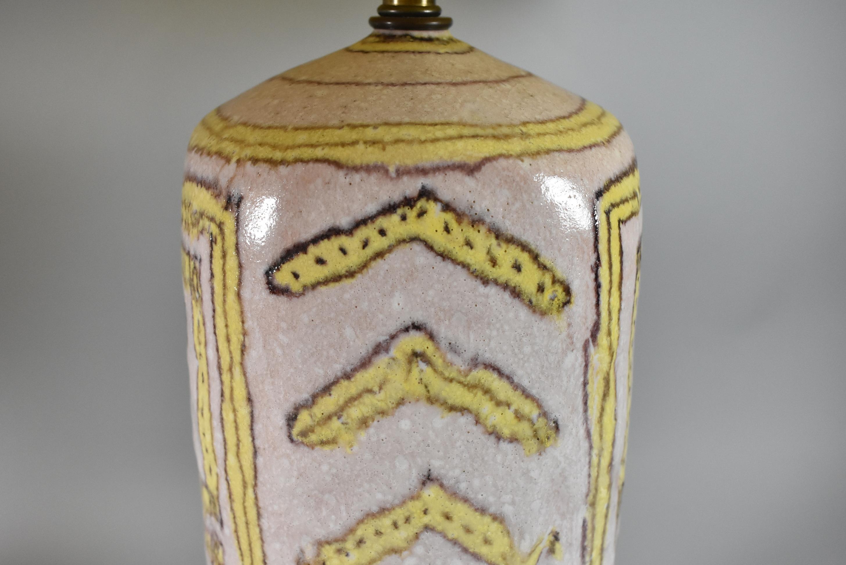Pair Vintage Italian Porcelain Lamps By Guido Gambone Signed 2