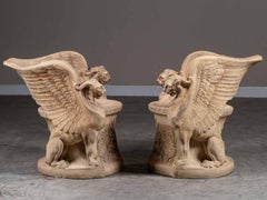 Pair Vintage Italian Terra Cotta Chairs circa 1930 by Manifattura di Signa