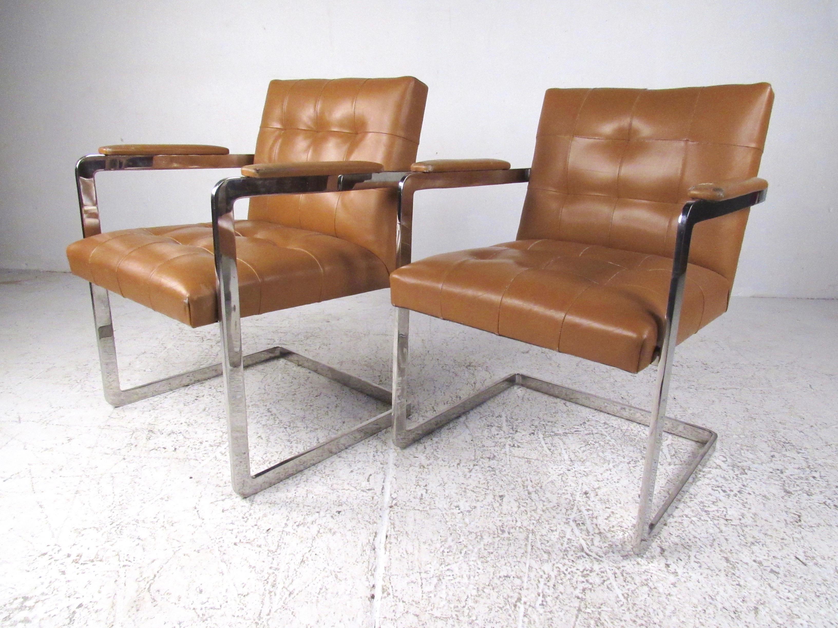 leather chrome chair