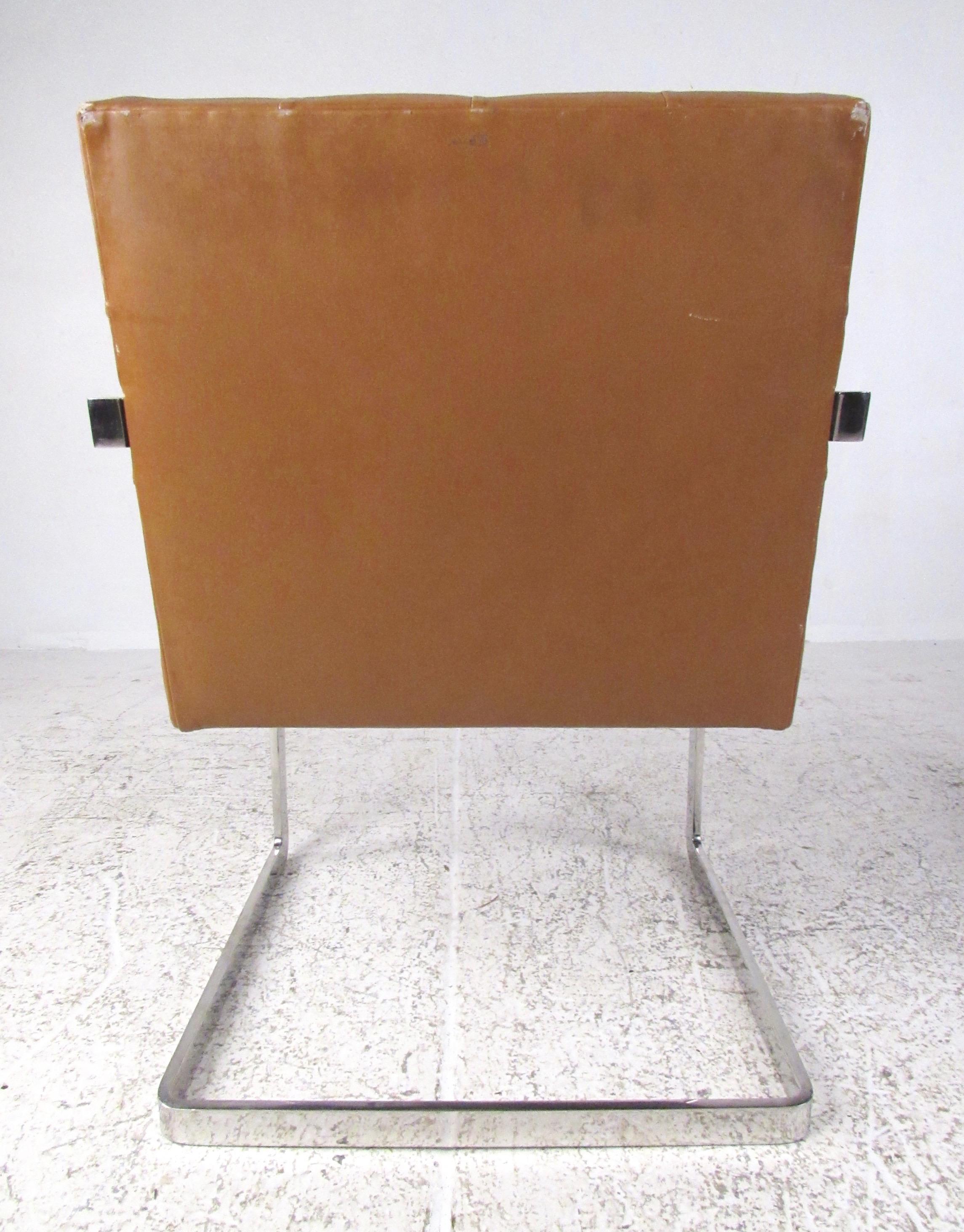 chrome leather chair