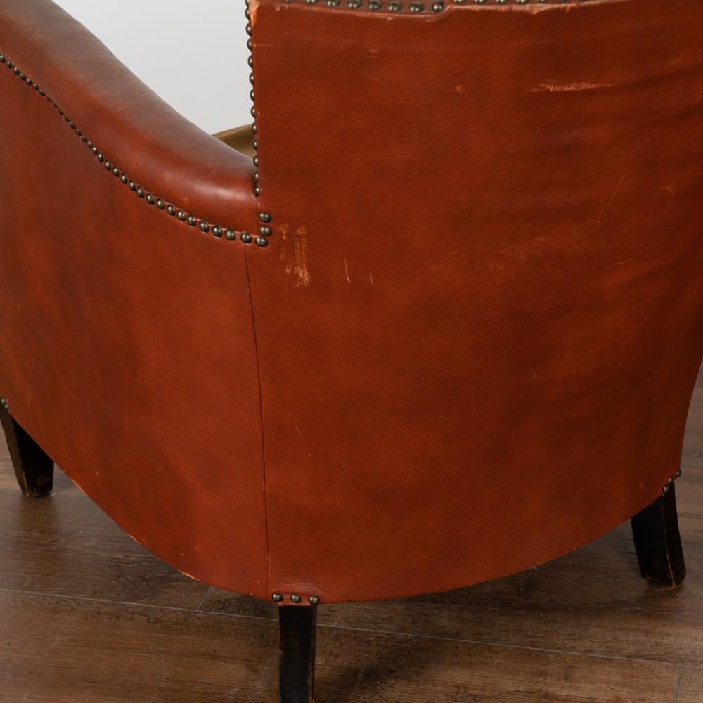 Pair, Vintage Leather Club Chairs by Otto Schulz, Sweden circa 1920-40 4