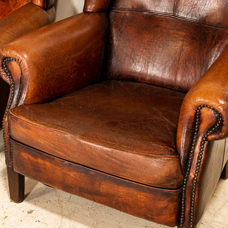 Pair of Vintage Leather Club Chairs 8