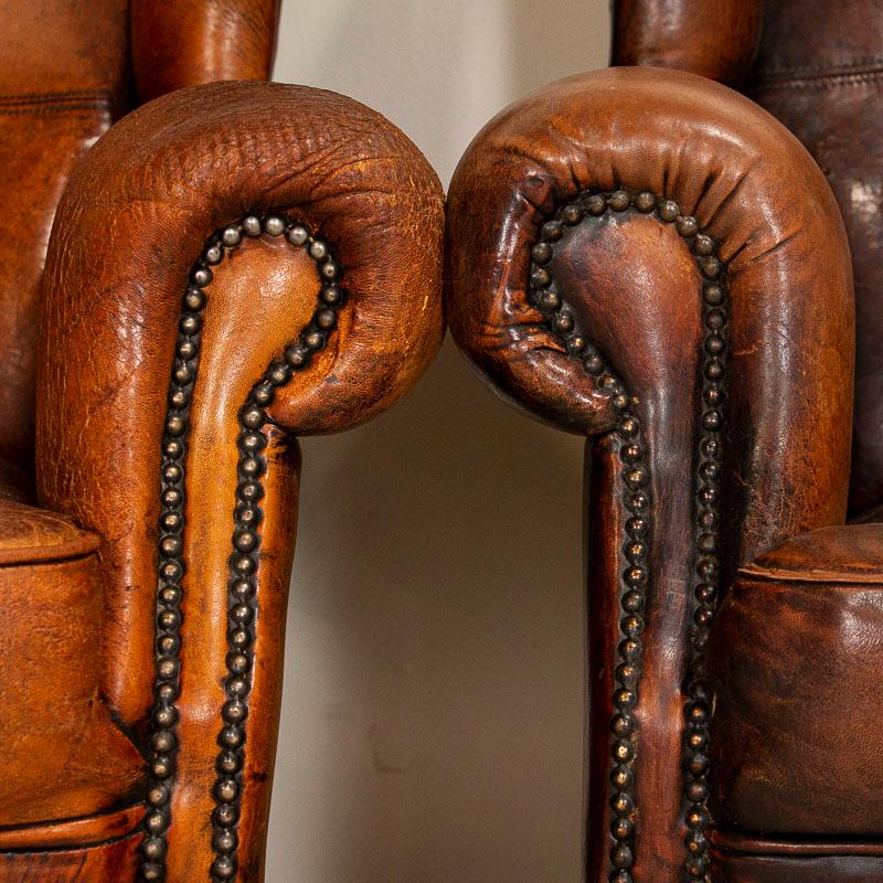 Pair of Vintage Leather Club Chairs 1