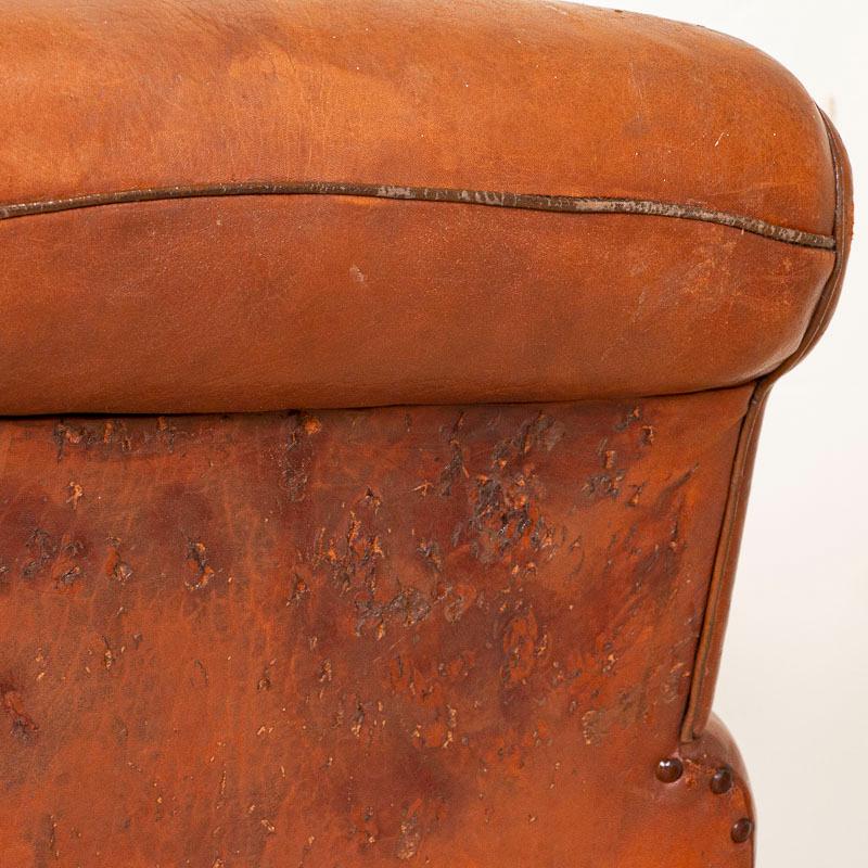 Pair, Vintage Leather Club Chairs from France 4