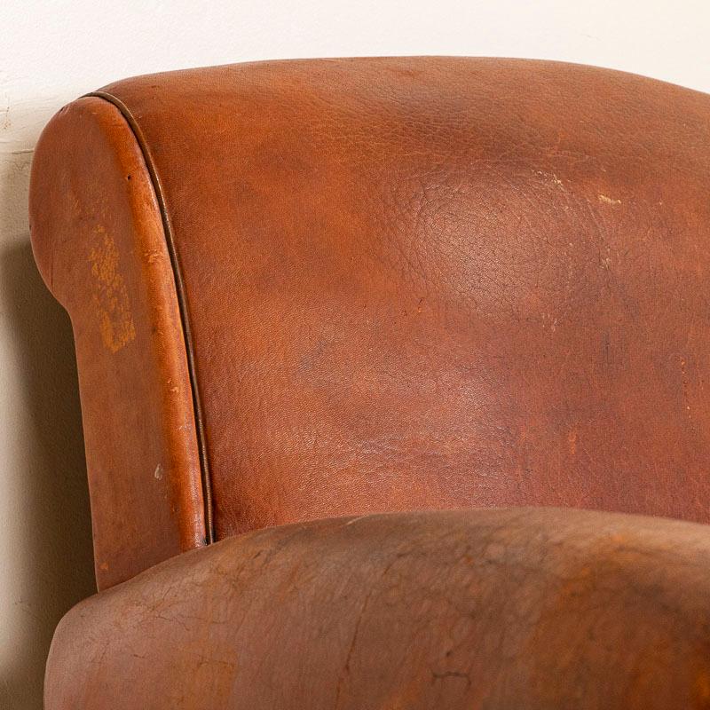 Pair, Vintage Leather Club Chairs from France 1