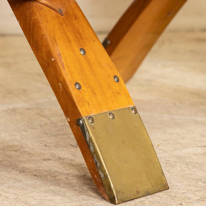 Pair, Vintage Leather Stools from Egypt with Embossed Camel, Pharaoh