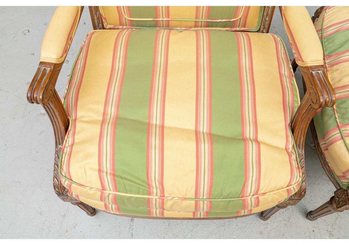 Pair Vintage Louis LXI Style Lounge Chairs Attributed to the Baker Furniture For Sale 2