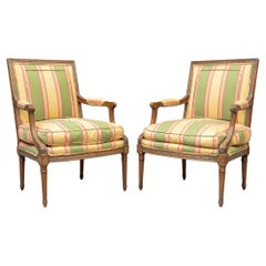 Pair Used Louis LXI Style Lounge Chairs Attributed to the Baker Furniture