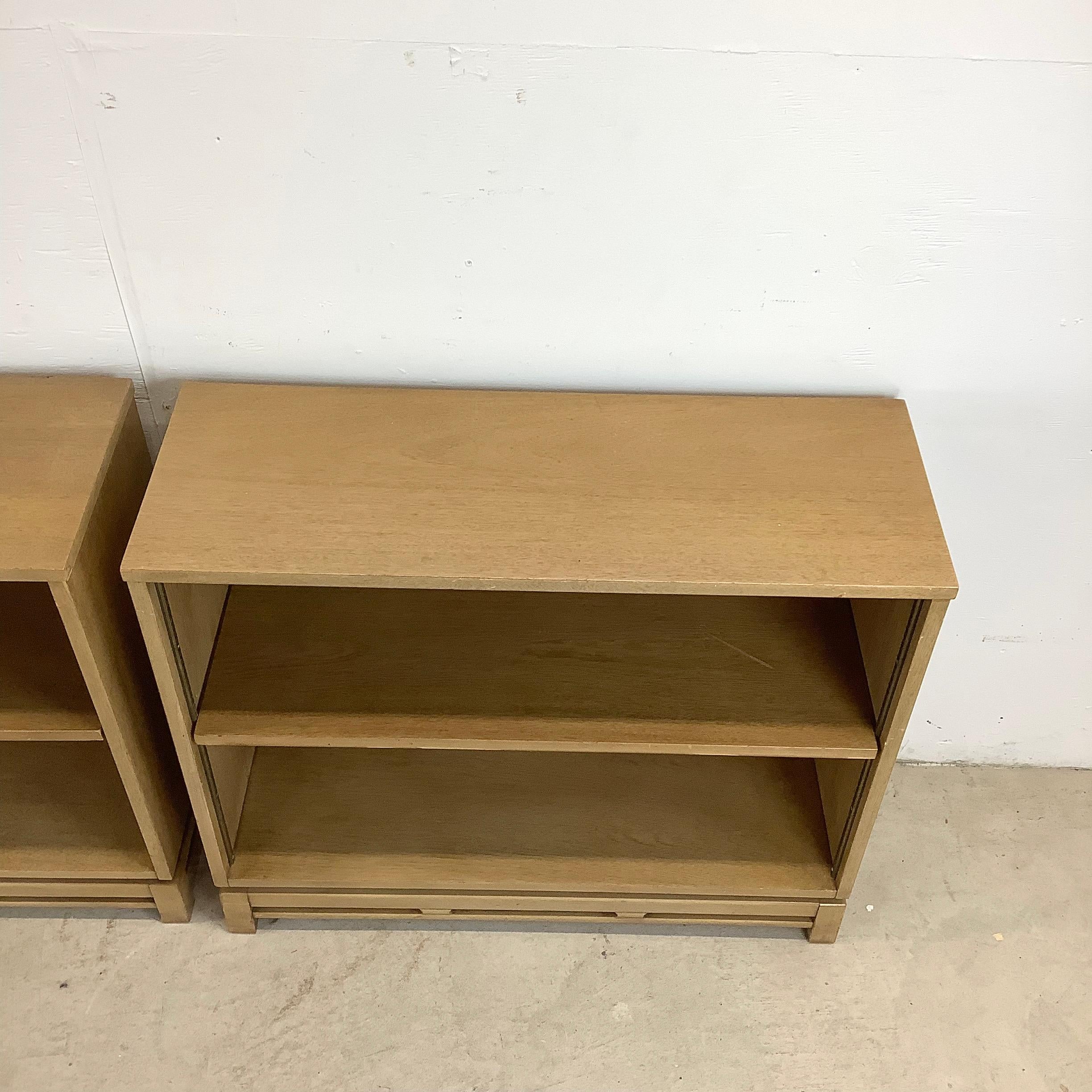 20th Century Pair Vintage Low Bookcases, 