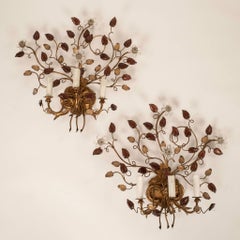 Pareja de apliques vintage estilo Maison Jansen