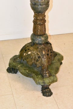Pair Vintage Marble And Bronze Pedestals Circa 1890s