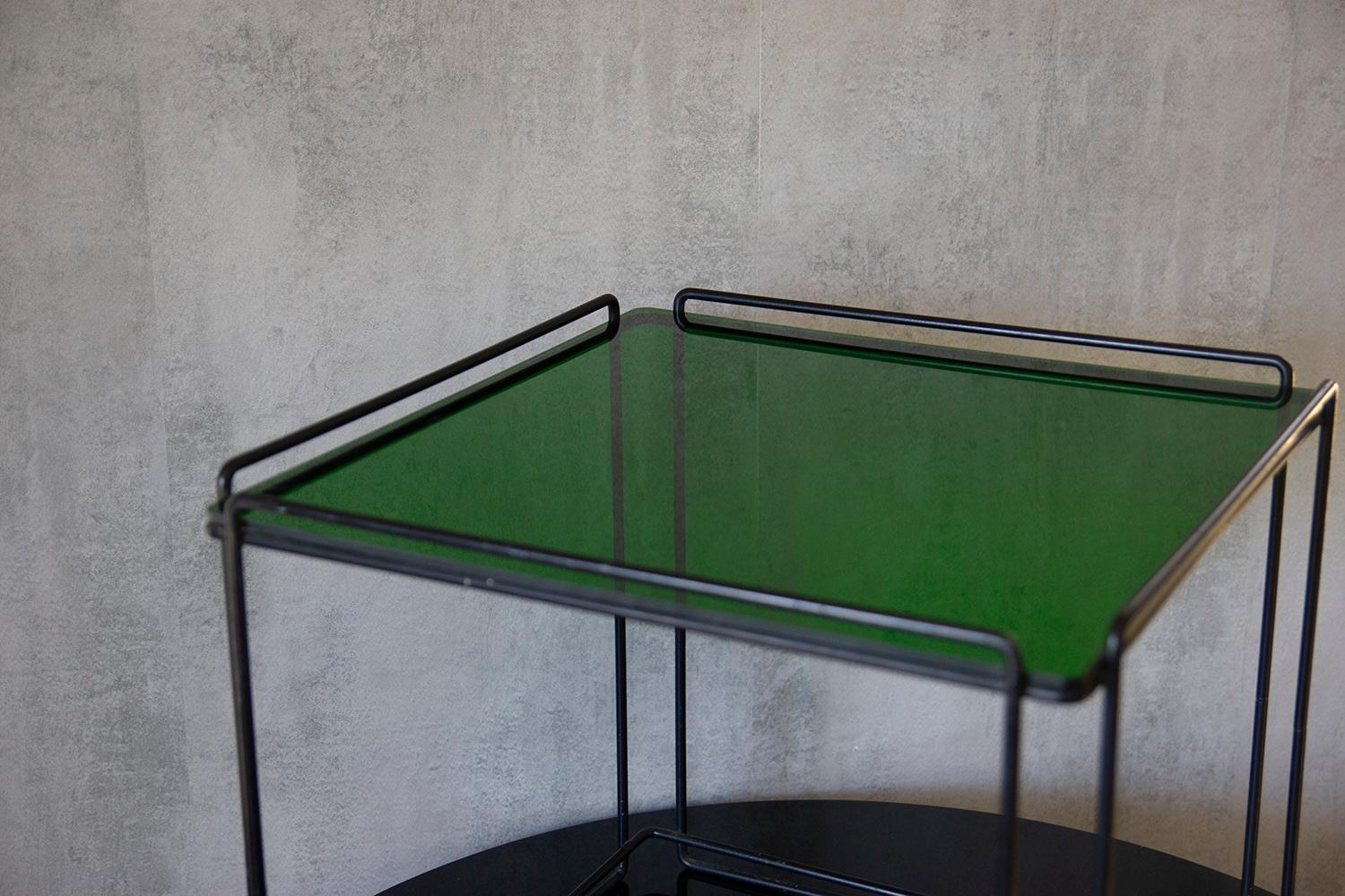 Pair Vintage Max Sauze Architectural Metal Side Table For Sale 4