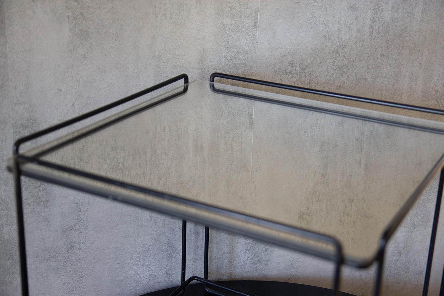 Pair Vintage Max Sauze Architectural Metal Side Table For Sale 3