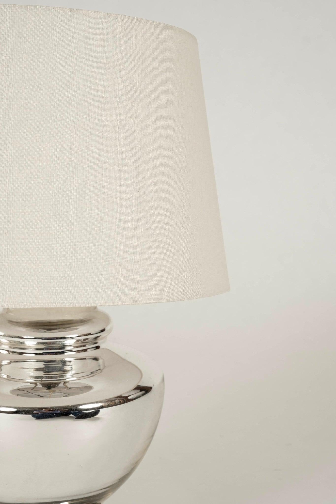 XX secolo Coppia di lampade da tavolo a specchio in stile vetro di Mercurio d'epoca