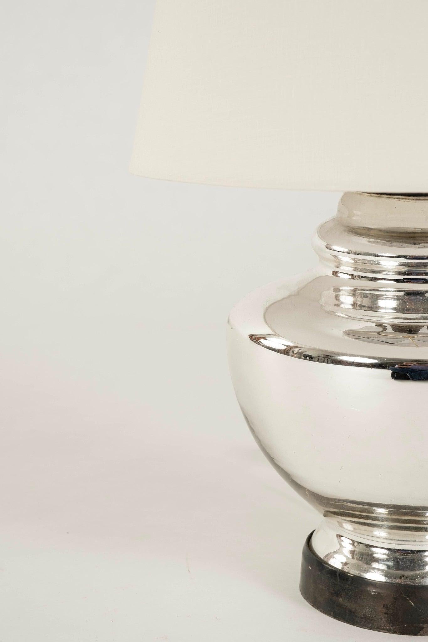 Coppia di lampade da tavolo a specchio in stile vetro di Mercurio d'epoca 2