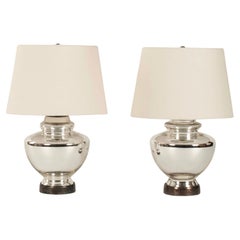 Coppia di lampade da tavolo a specchio in stile vetro di Mercurio d'epoca