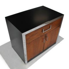 Pair of Vintage Midcentury Milo Baughman Rosewood Chrome Nightstands