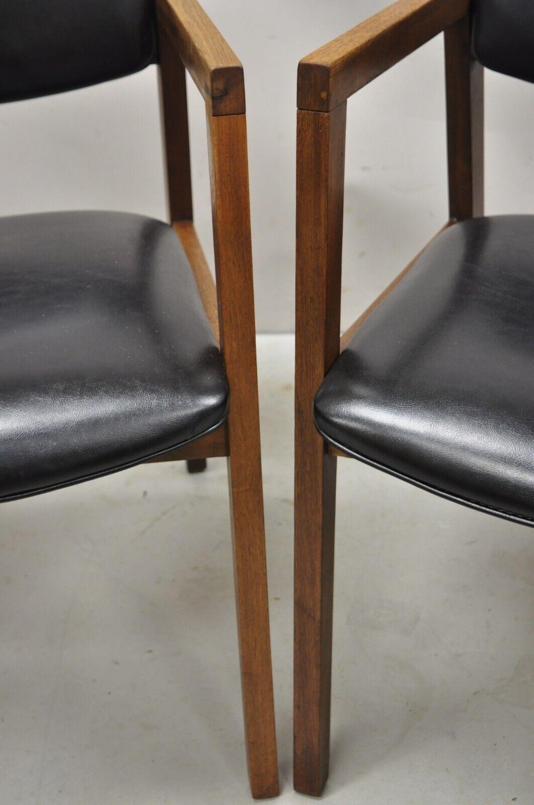 Pair Vintage Mid-Century Modern Walnut Arm Chair Lounge Chair by United Chair Co For Sale 2