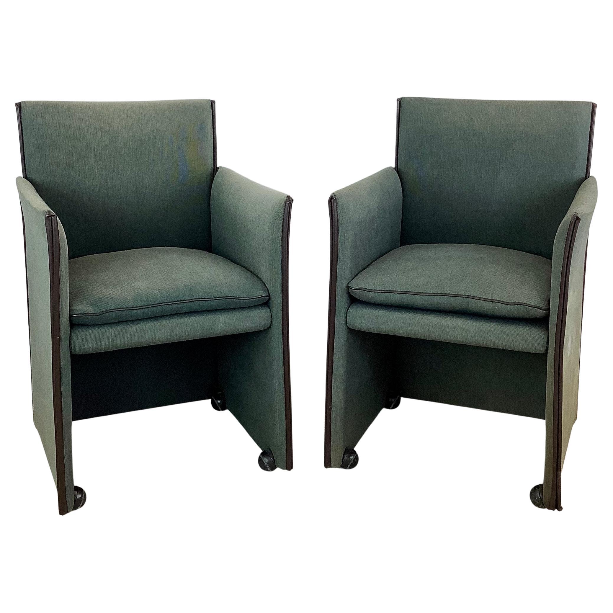 Pair Vintage Modern Armchairs attr. Mario Bellini for Cassina en vente
