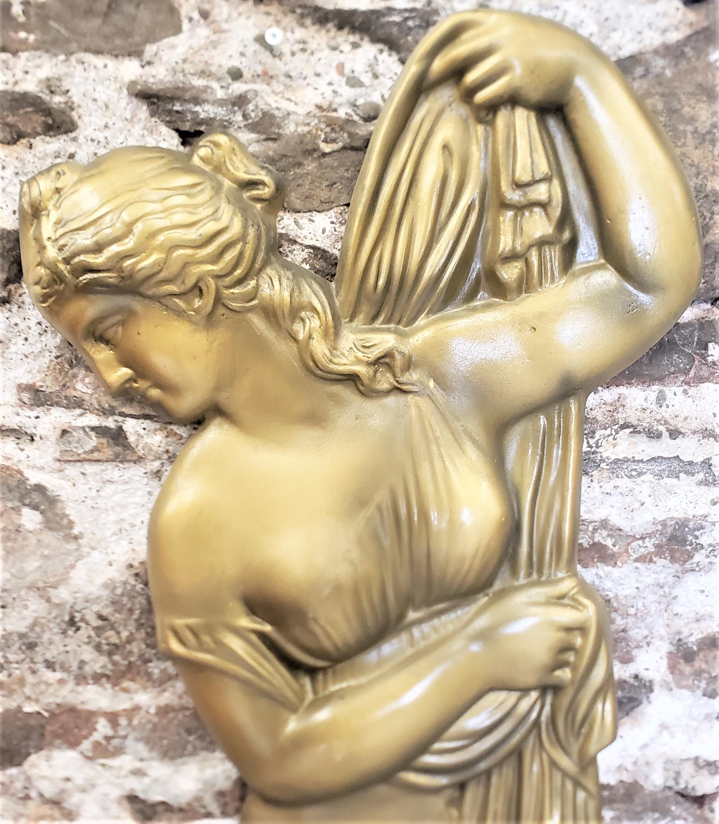 Neoclassical Revival Pair Vintage Molded Semi-Nude Neoclassical Styled Females Relief Wall Sculptures For Sale