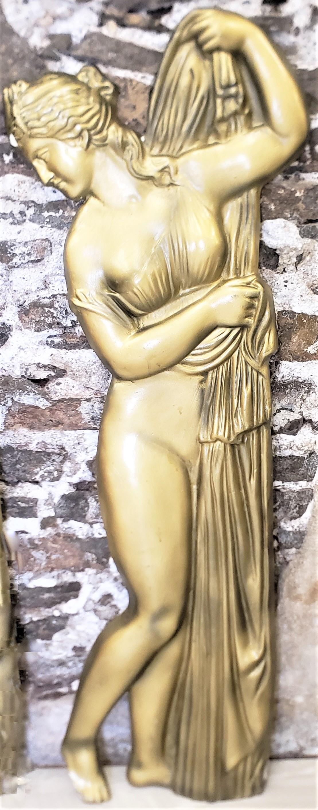 Canadian Pair Vintage Molded Semi-Nude Neoclassical Styled Females Relief Wall Sculptures For Sale