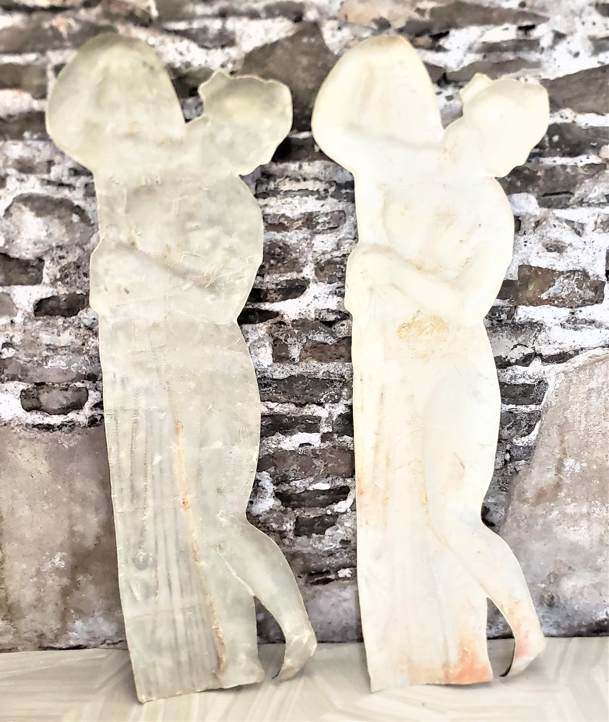 20th Century Pair Vintage Molded Semi-Nude Neoclassical Styled Females Relief Wall Sculptures For Sale