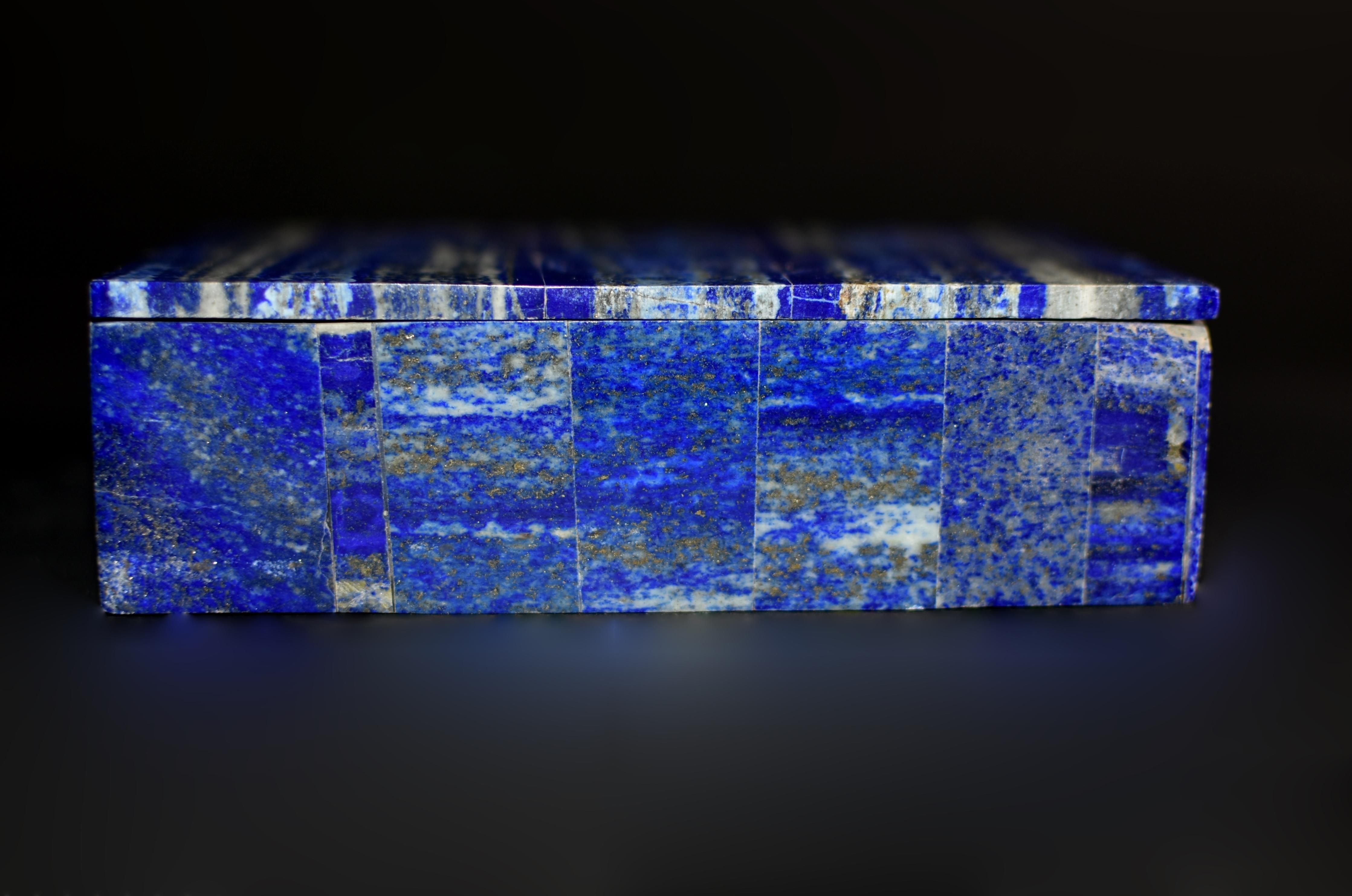 Pair Lapis Lazuli Boxes Beech Forest In Good Condition For Sale In Somis, CA
